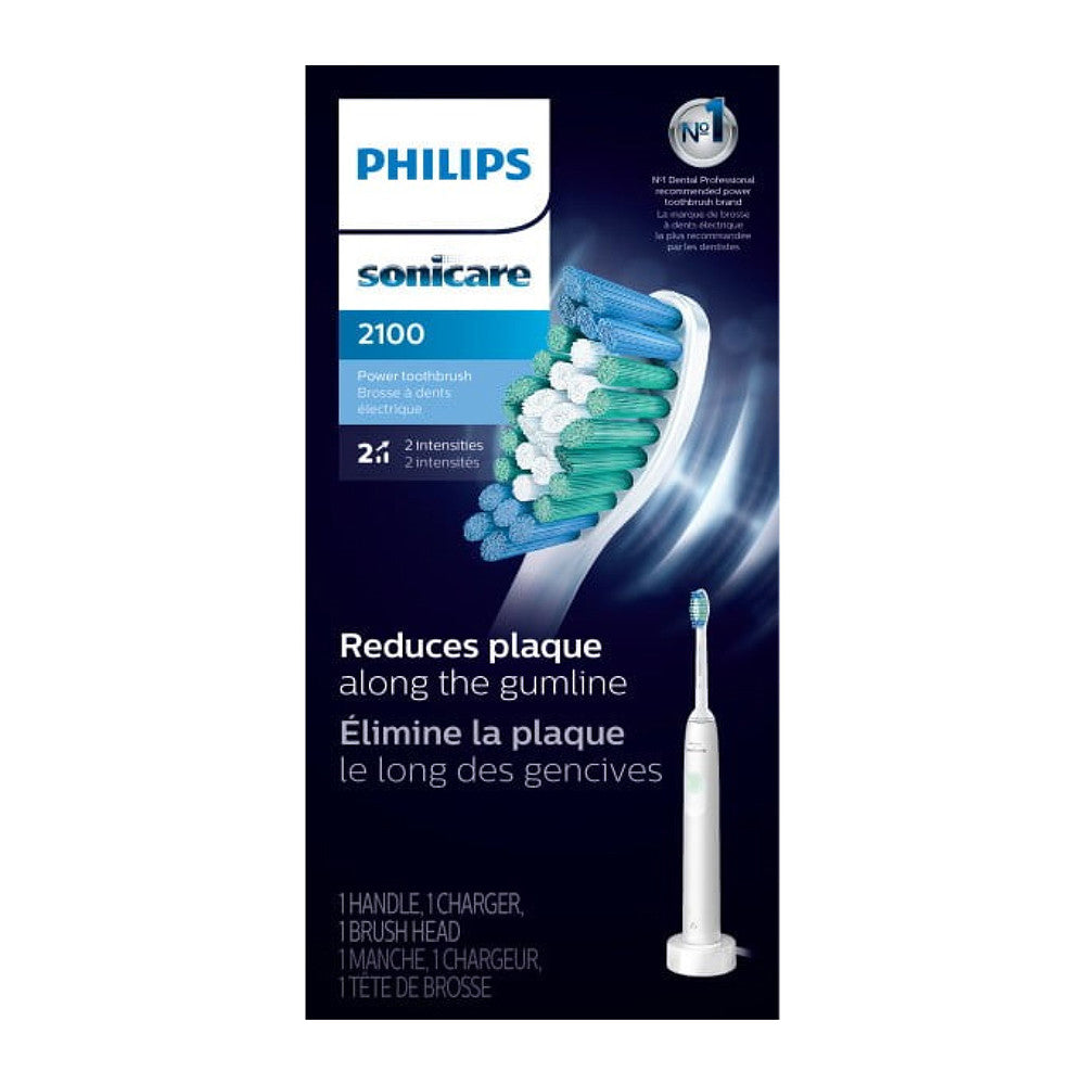 Philips Sonicare 2100 Rechargeable Electric Power Toothbrush, White Mint HX3661/04, 1 Ea